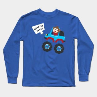 illustration of monster truck with cartoon style. Long Sleeve T-Shirt